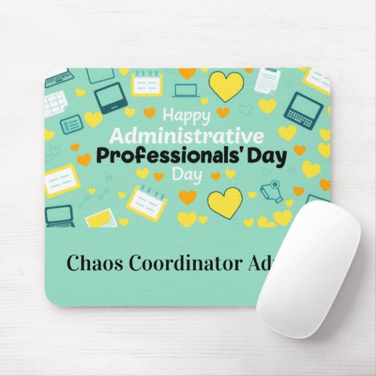 Vette script Admin-dag Hart-pictogram Viering Muismat (Met muis)