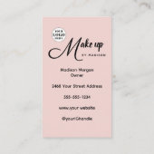 Vette Script Blush Roze Foto Make-up Visitekaartje (Achterkant)