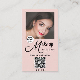 Vette Script Blush Roze Foto Make-up Visitekaartje