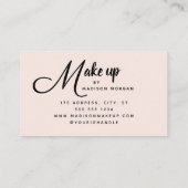 Vette Script Blush Roze Foto Make-up Visitekaartje (Achterkant)