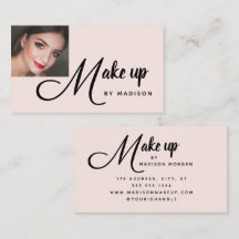 Vette Script Blush Roze Foto Make-up Visitekaartje