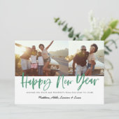 vette script gelukkig nieuwjaar multi foto nieuwja feestdagenkaart (Staand voorkant)