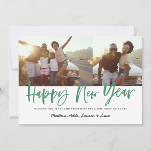 vette script gelukkig nieuwjaar multi foto nieuwja feestdagenkaart