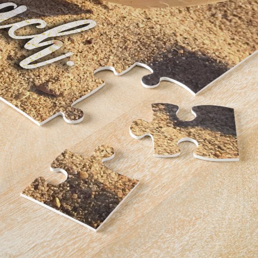 Vette Seashell Foto Eet Slaap Strand Script Stijlv Legpuzzel (Zijkant)