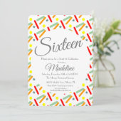 Vette sprinkhaan Ice Cream Party Sweet 16 Quince Kaart (Staand voorkant)