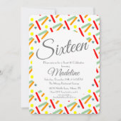 Vette sprinkhaan Ice Cream Party Sweet 16 Quince Kaart (Voorkant)