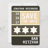 Vette ster van David Bar Mitswa Save the Date (Voorkant)
