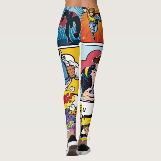 Vette strip luid, leuke Pop kunst Leggings (Achterkant)