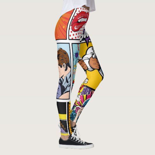 Vette strip luid, leuke Pop kunst Leggings (Rechts)