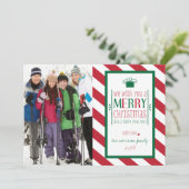 Vette stripes Merry kerstfoto's Kaart (Staand voorkant)