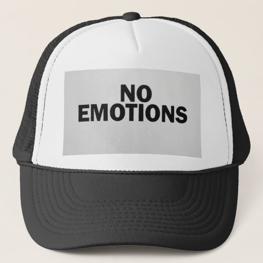 vette tekst "GEEN EMOTIES" Trucker Pet (Voorkant)