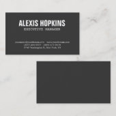Vette tekst Grijs Stijlvol Modern Professional Visitekaartje (Voorkant / Achterkant)