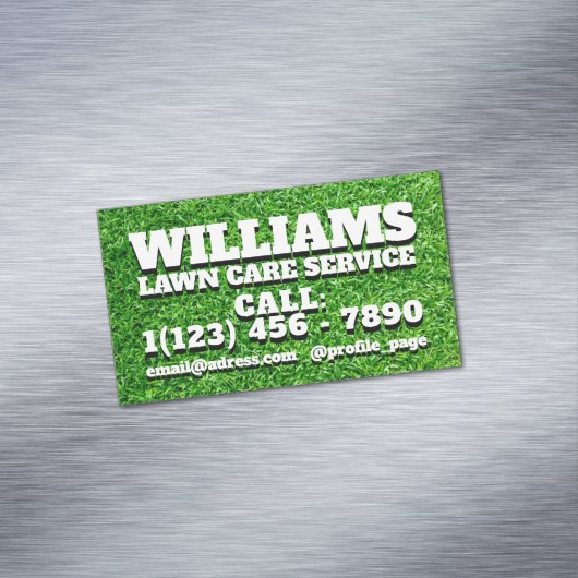 Vette tekst met grijze textuur magnetisch visitekaartje (Voorbeeld)