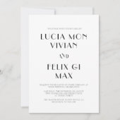 Vette tekst Zwart-wit Chique moderne bruiloft Kaart (Voorkant)