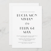 Vette tekst Zwart-wit Chique moderne bruiloft Kaart (Voorkant / Achterkant)