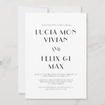 Vette tekst Zwart-wit Chique moderne bruiloft