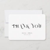 Vette tekst Zwart-wit Modern Dank u Kaart (Voorkant)