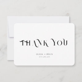 Vette tekst Zwart-wit Modern Dank u Kaart