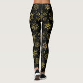 Vette tongen kerstsneeuwvlokken leggings (Achterkant)