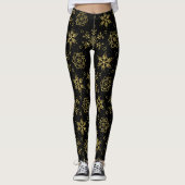 Vette tongen kerstsneeuwvlokken leggings (Voorkant)