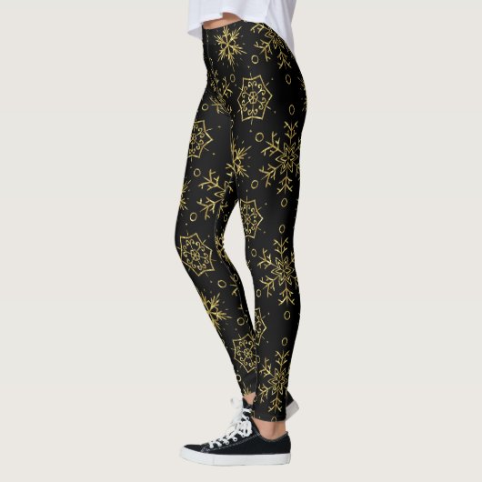 Vette tongen kerstsneeuwvlokken leggings (Links)