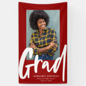 Vette trendy afstudeerder rode afstuderen fotobann spandoek (Verticaal)