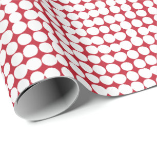 Vette, trendy witte cirkels/stippen cadeaupapier