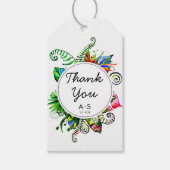 Vette tropische palmblad krans bruiloft dank u cadeaulabel (Voorkant)