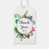 Vette tropische palmblad krans bruiloft dank u cadeaulabel (Achterkant)