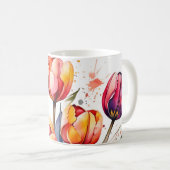 Vette Tulp Bloeit Kleurrijk Modern Koffiemok (Voorkant rechts)