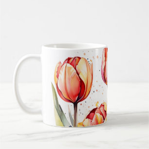 Vette Tulp Bloeit Kleurrijk Modern Koffiemok