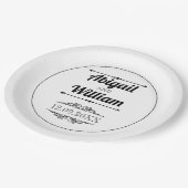 Vette typografie en  elementen bruiloft papieren bordje (Gekanteld)