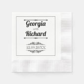 Vette typografie en  elementen bruiloft servet (Voorkant)