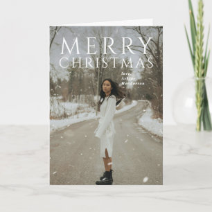 Vette typografie Foto Modern Kerstmis Feestdagen Kaart