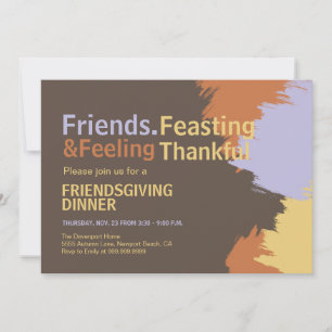 Vette typografie Friendsgiving dinerfeest uitnodig