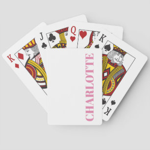Vette typografie gepersonaliseerde roze naam  pokerkaarten