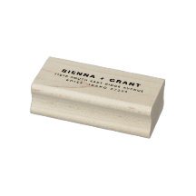 Vette typografie houten retouradres rubberen stemp
