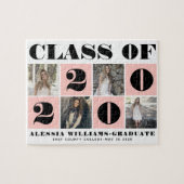 Vette typografie Klasse van 2020 fotocollage blush Legpuzzel (Horizontaal)