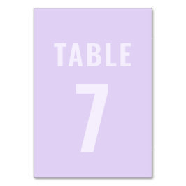 Vette typografie Lila minimalistische tafel 7 brui Kaart
