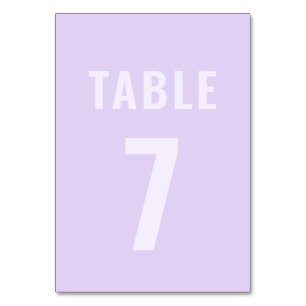 Vette typografie Lila minimalistische tafel 7 brui Kaart