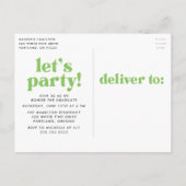 Vette Typografie Lime Green Photo Graduparty Uitnodiging Briefkaart (Achterkant)