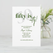Vette typografie met kalligrafie 50 leuke verjaard kaart (Staand voorkant)