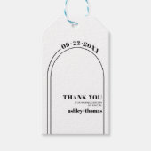 Vette typografie minimalist Dank u bruiloft Cadeaulabel (Voorkant)