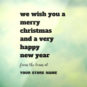 Vette typografie Prettig kerstfeest Winkelnaam Zwa Raamsticker (Vel 3)