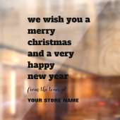 Vette typografie Prettig kerstfeest Winkelnaam Zwa Raamsticker (Vel 2)