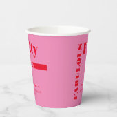 Vette Typografie Roze Rode Maan 50ste verjaardag Papieren Bekers (Links)