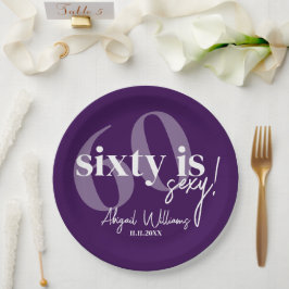 Vette Typografie w / Kalligrafie 60ste Verjaardags Papieren Bordje