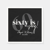 Vette Typografie w / Kalligrafie 60ste Verjaardags Servet (Voorkant)