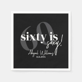 Vette Typografie w / Kalligrafie 60ste Verjaardags Servet