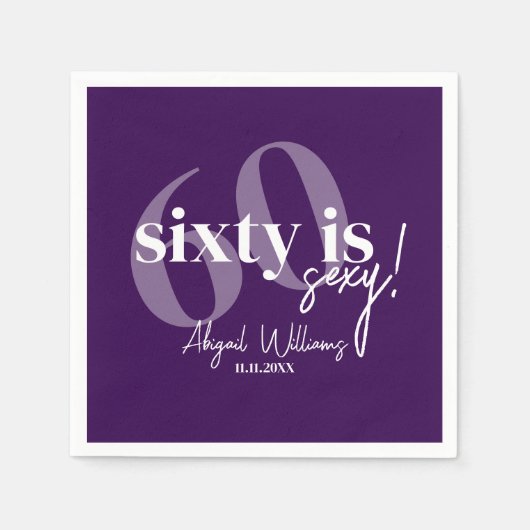 Vette Typografie w / Kalligrafie 60ste Verjaardags Servet (Voorkant)